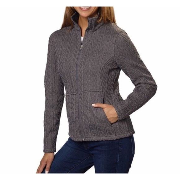 Spyder Women’s Major Core Cable Stryke Fleece Lined Full Zip Ski Sweater Large - Picture 1 of 9